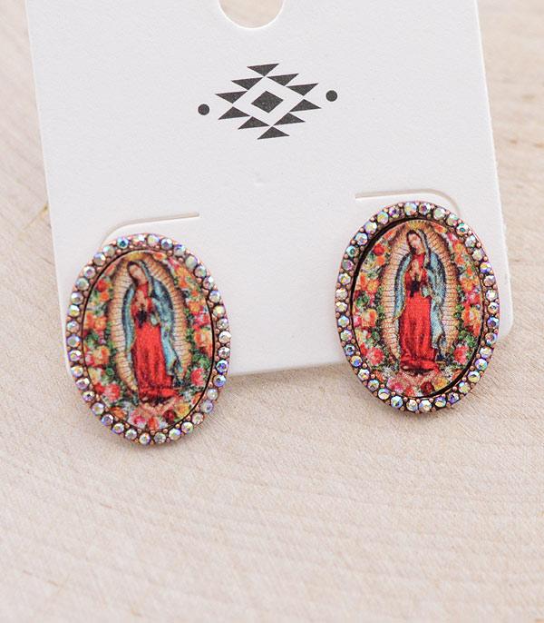 EARRINGS :: WESTERN POST EARRINGS :: Wholesale Lady Of Guadalupe Earrings