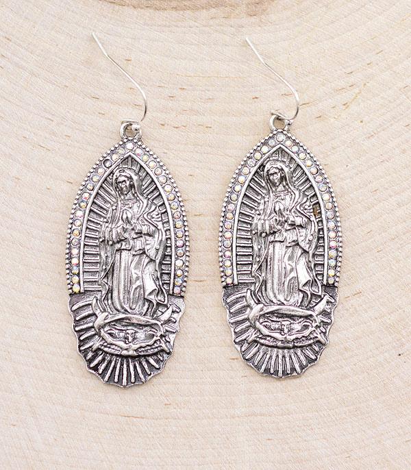 EARRINGS :: WESTERN HOOK EARRINGS :: Wholesale Lady Of Guadalupe Earrings