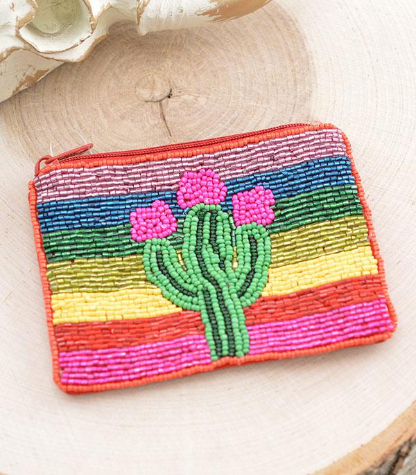 New Arrival :: Wholesale Cactus Beaded Coin Purse