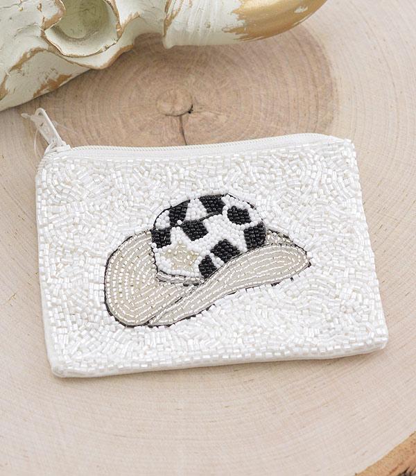 New Arrival :: Wholesale Cowboy Hat Beaded Coin Purse
