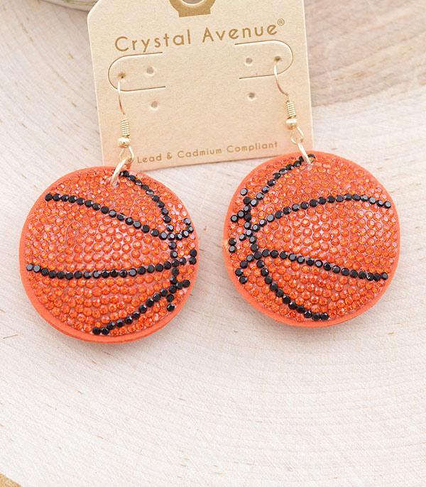 New Arrival :: Wholesale Rhinestone Basketball Earrings