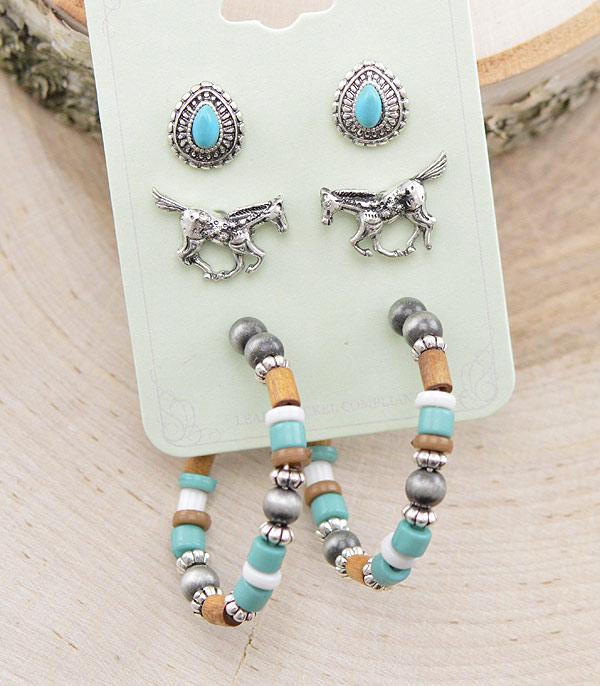 New Arrival :: Wholesale 3PC Set Western Earrings