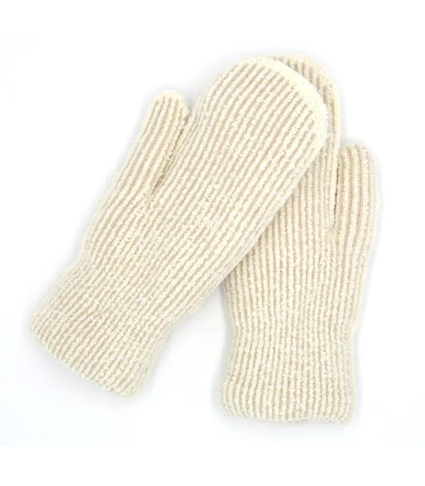 GLOVES :: Wholesale Fuzzy Soft Ribbed Winter Mittens