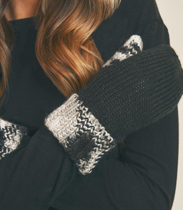 GLOVES :: Wholesale Multicolor Knit Fleece Lined Gloves