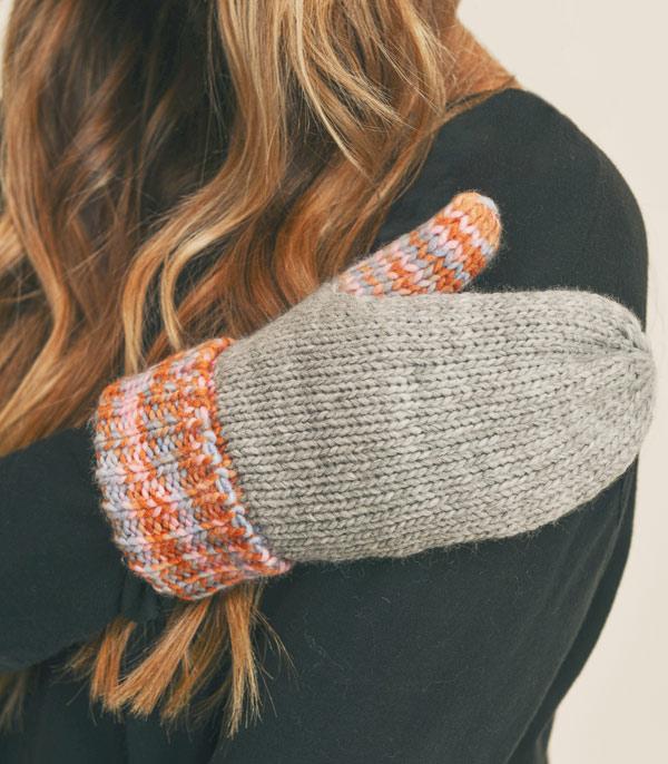 GLOVES :: Wholesale Multicolor Knit Fleece Lined Gloves