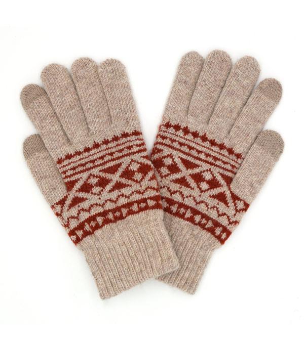 GLOVES :: Wholesale Smart Touch Aztec Knit Winter Gloves