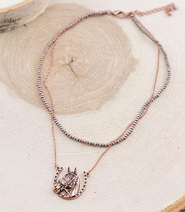 New Arrival :: Wholesale Western Layered Horse Necklace