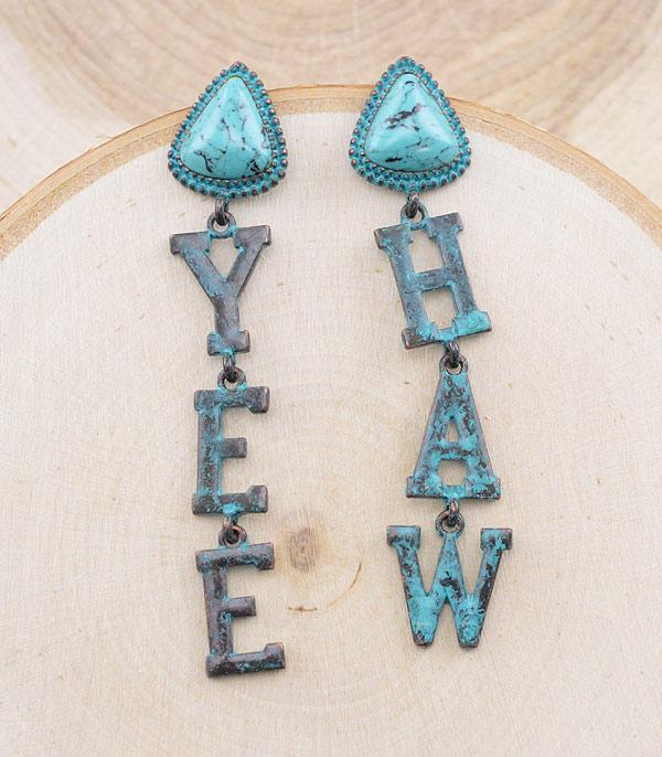 New Arrival :: Wholesale Western Yeehaw Letter Earrings