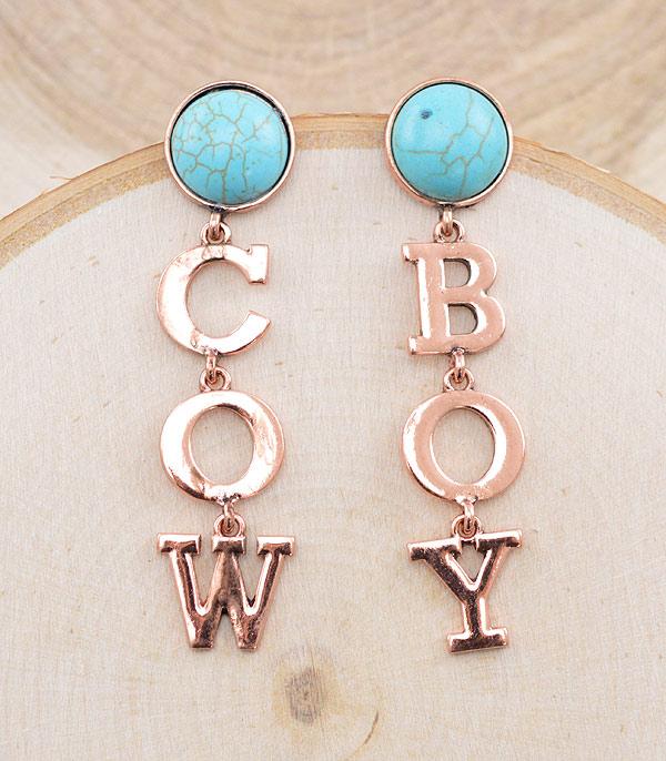 EARRINGS :: WESTERN POST EARRINGS :: Wholesale Western Cowboy Letter Earrings