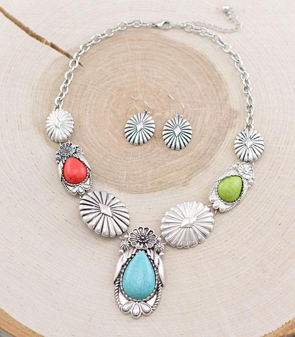 NECKLACES :: WESTERN TREND :: Wholesale Western Turquoise Semi Stone Necklace