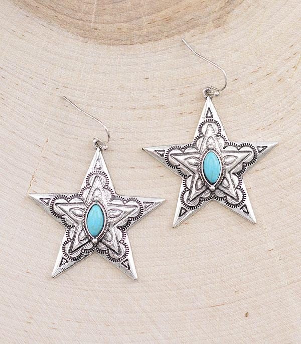 New Arrival :: Wholesale Western Turquoise Star Earrings