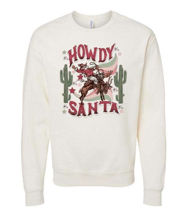 New Arrival :: Wholesale Western Howdy Santa Christmas Sweatshirt