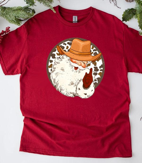 New Arrival :: Wholesale Western Cowboy Santa Christmas Tshirt