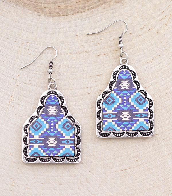 EARRINGS :: WESTERN HOOK EARRINGS :: Wholesale Tipi Western Aztec Cattle Tag Earrings