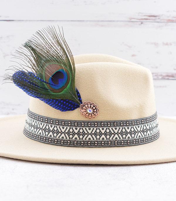HATS I HAIR ACC :: HAT /HAIR ACC :: Wholesale Western Concho Feather Hat Pin