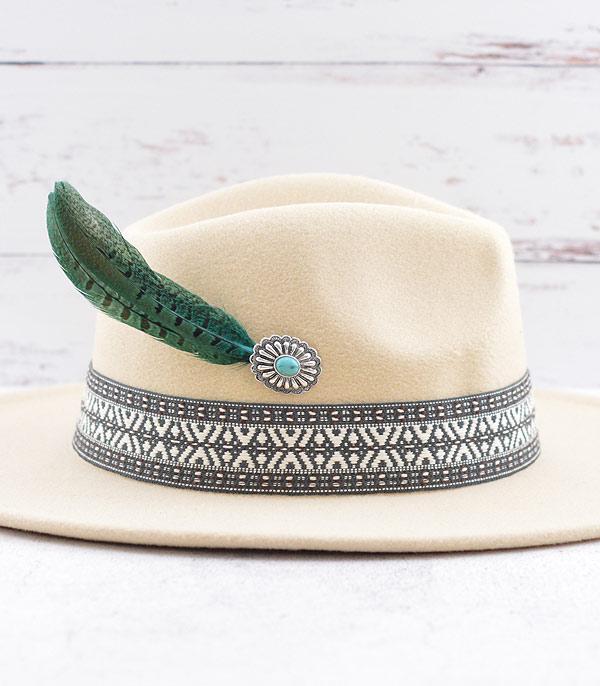 HATS I HAIR ACC :: HAT ACCESSORIES :: Wholesale Western Concho Feather Hat Pin