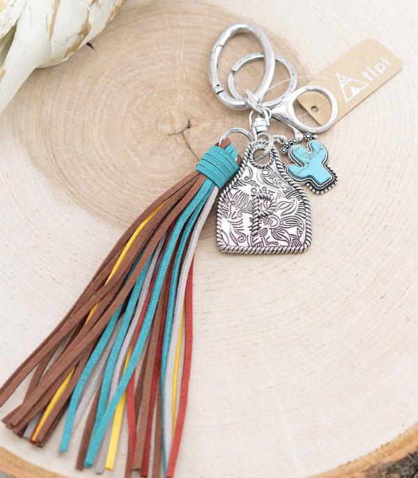 <font color=BLUE>WATCH BAND/ GIFT ITEMS</font> :: KEYCHAINS :: Wholesale Tipi Cattle Tag Initial Keychain