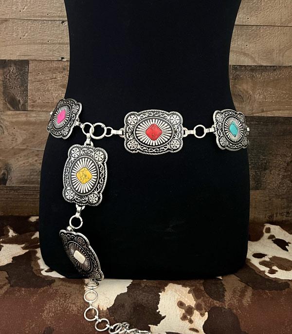 BELTS :: Wholesale Western Light Metal Concho Belt