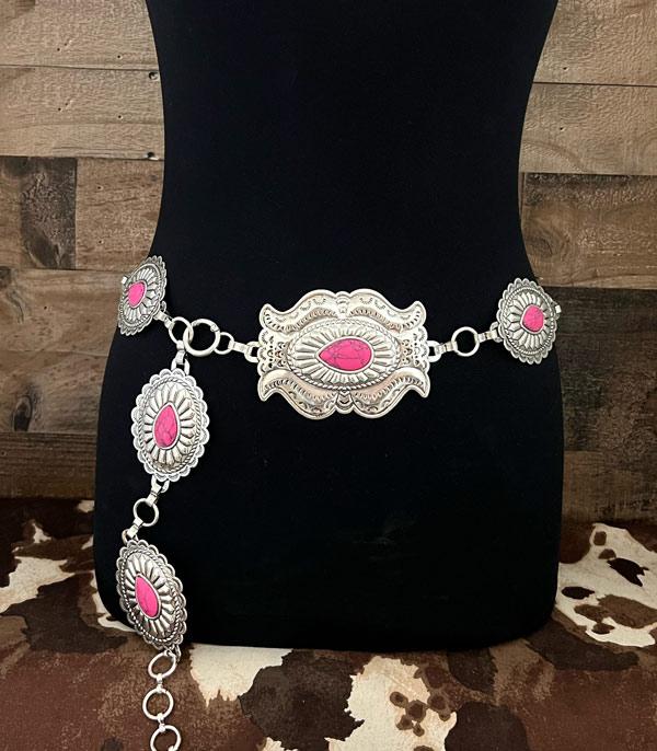 <font color=#FF6EC7>PINK COWGIRL</font> :: Wholesale Western Light Metal Concho Belt