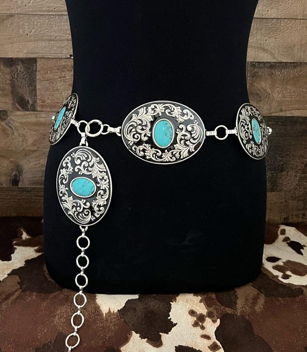 BELTS :: Wholesale Western Tooled Light Metal Concho Belt