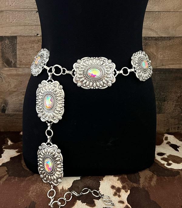 New Arrival :: Wholesale Western Glass Stone Concho Belt