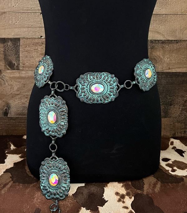 New Arrival :: Wholesale Western Glass Stone Concho Belt