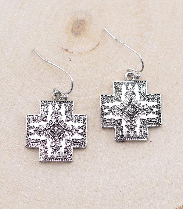 New Arrival :: Wholesale Tipi Cross Concho Dangle Earrings
