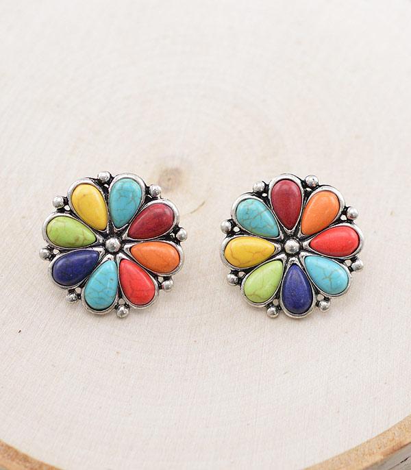 New Arrival :: Wholesale Tipi Turquoise Semi Stone Earrings