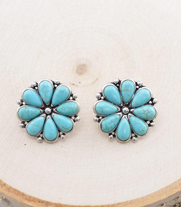 New Arrival :: Wholesale Tipi Turquoise Concho Earrings
