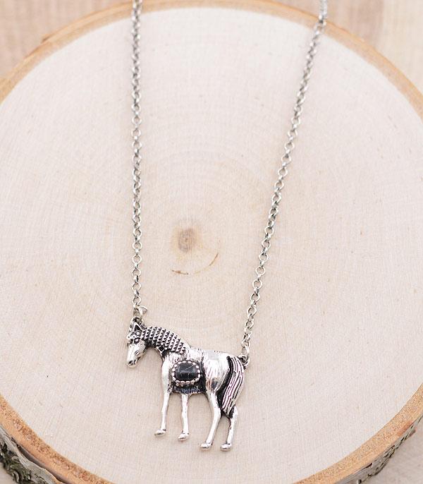 NECKLACES :: CHAIN WITH PENDANT :: Wholesale Western Horse Pendant Necklace