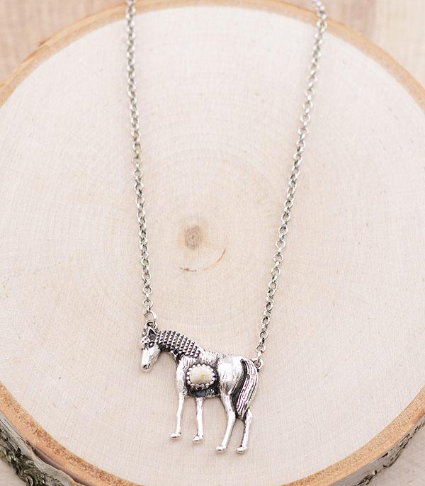 NECKLACES :: CHAIN WITH PENDANT :: Wholesale Western Horse Pendant Necklace