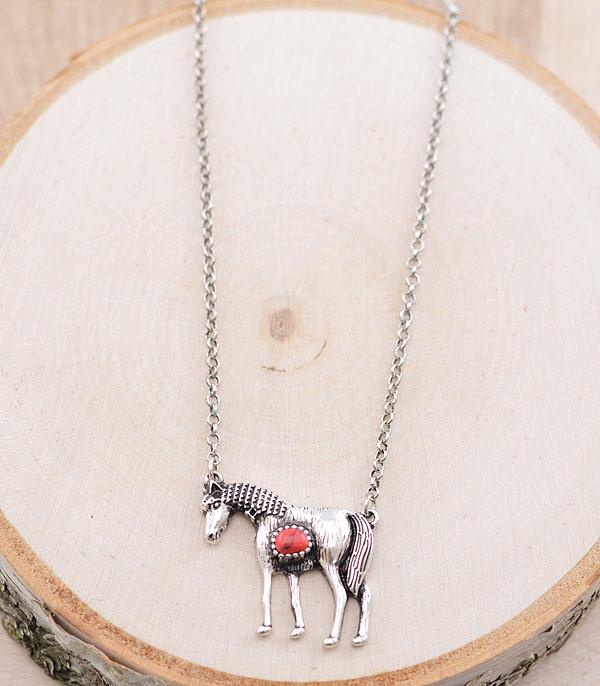 NECKLACES :: CHAIN WITH PENDANT :: Wholesale Western Horse Pendant Necklace