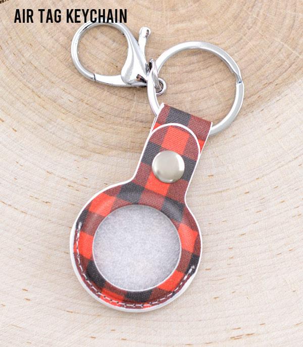 <font color=BLUE>WATCH BAND/ GIFT ITEMS</font> :: KEYCHAINS :: Wholesale Buffalo Plaid Air Tag Keychain