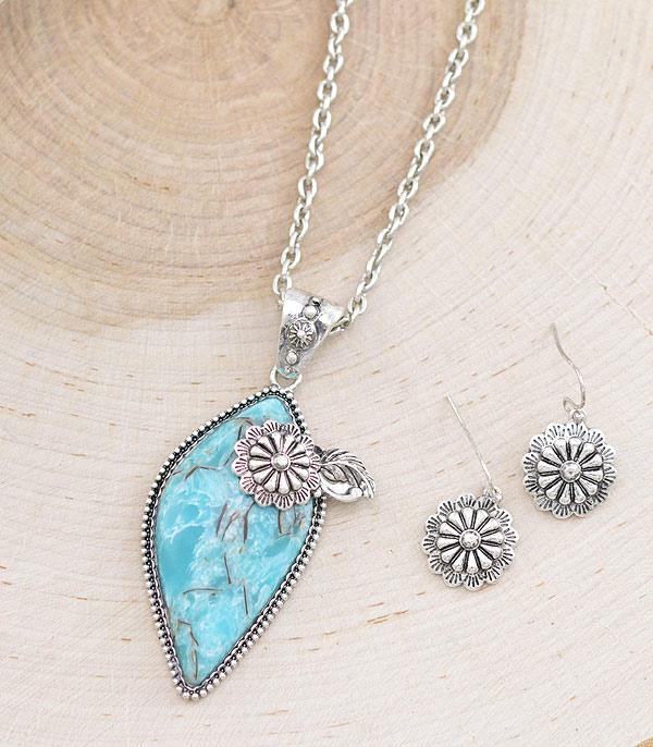 NECKLACES :: WESTERN TREND :: Wholesale Western Turquoise Pendant Necklace Set