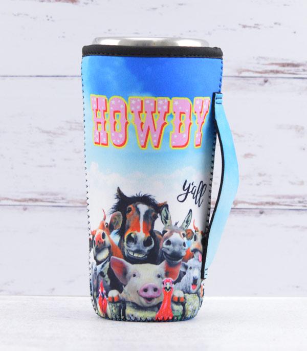 New Arrival :: Wholesale Tipi Howdy Farm Animal Drink Sleeve