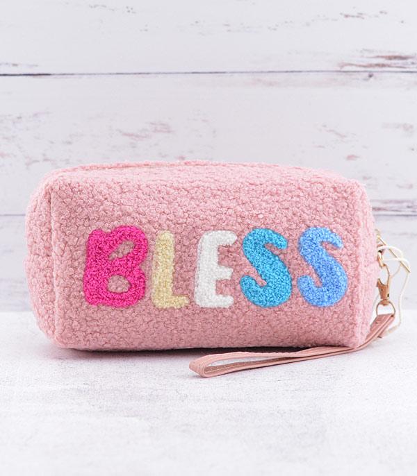 HANDBAGS :: WALLETS | SMALL ACCESSORIES :: Wholesale Bless Sherpa Cosmetic Pouch