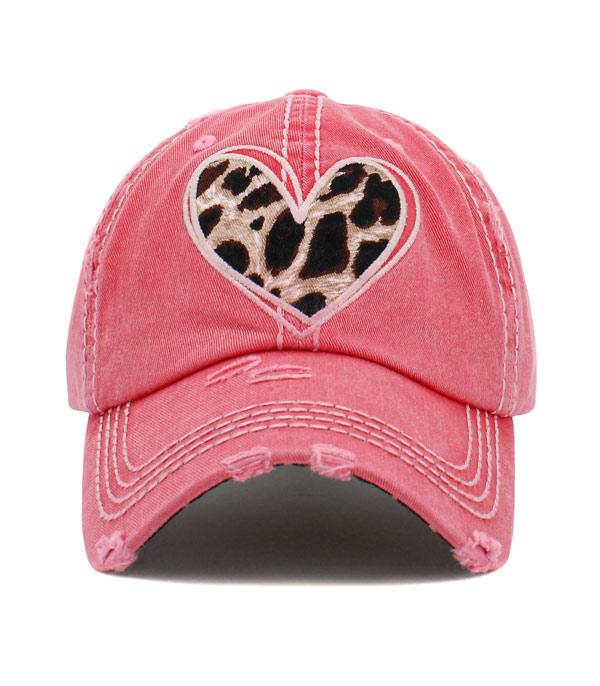 <font color=red>VALENTINE'S</font> :: Wholesale KB Ethos Leopard Heart Ballcap