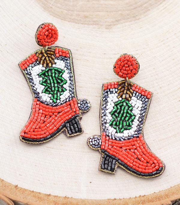 <font color=GREEN>HOLIDAYS</font> :: JEWELRY I BAGS :: Wholesale Christmas Cowboy Boots Earrings 