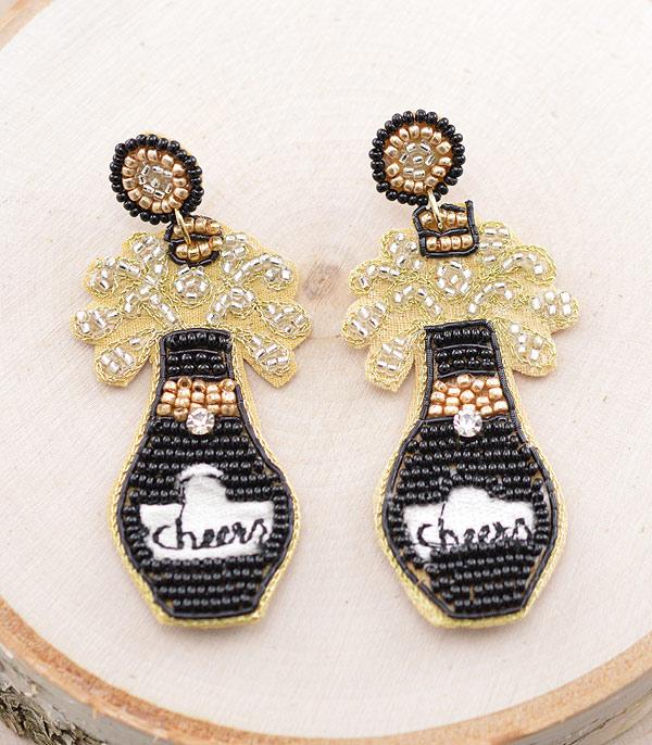 <font color=GREEN>HOLIDAYS</font> :: JEWELRY I BAGS :: Wholesale New Year Cheers Champagne Earrings