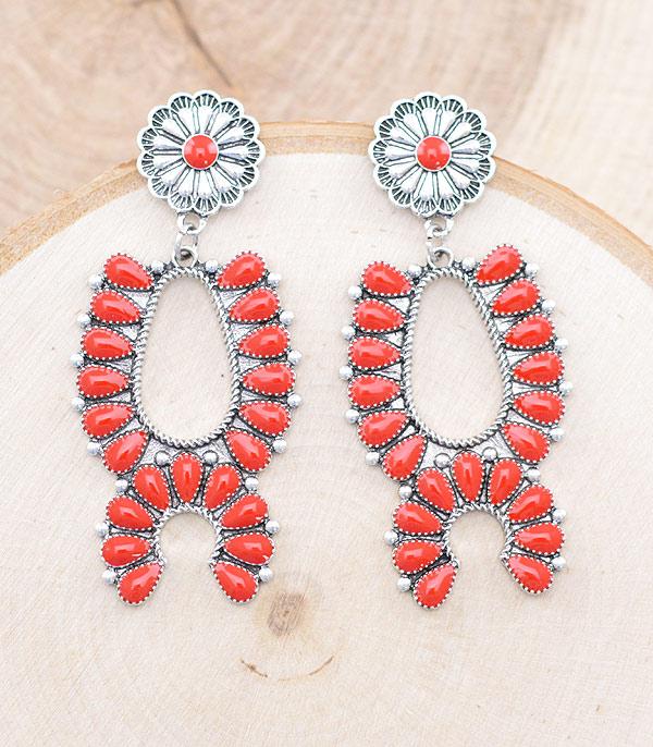 EARRINGS :: WESTERN POST EARRINGS :: Wholesale Western Semi Stone Concho Post Earrings