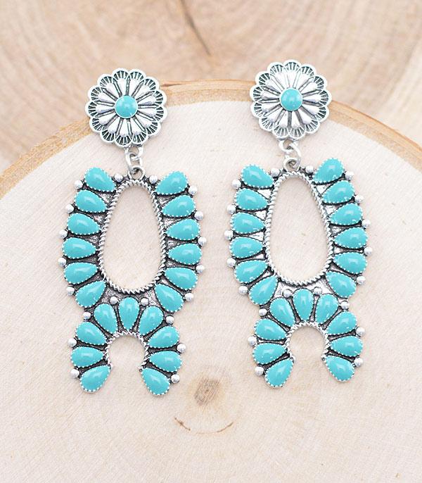 EARRINGS :: WESTERN POST EARRINGS :: Wholesale Western Semi Stone Concho Post Earrings