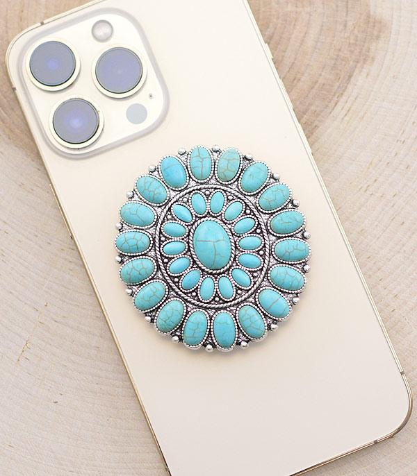 PHONE ACCESSORIES :: Wholesale Tipi Western Turquoise Concho Phone Grip