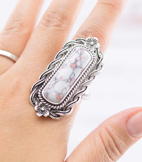 New Arrival :: Wholesale Western Howlite Semi Stone Ring
