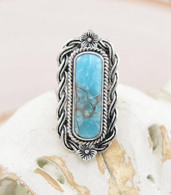 New Arrival :: Wholesale Western Turquoise Stretch Ring
