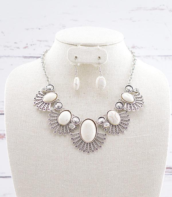 NECKLACES :: WESTERN TREND :: Wholesale Western Semi Stone Collar Necklace Set