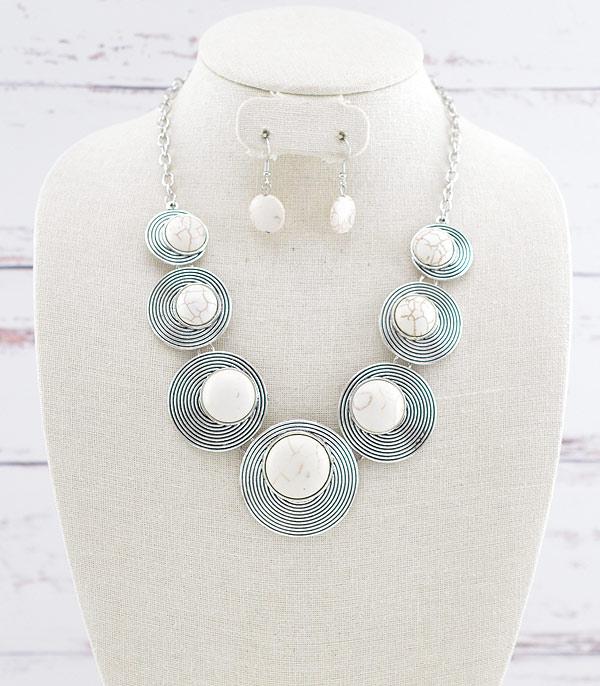 NECKLACES :: WESTERN TREND :: Wholesale Western Semi Stone Collar Necklace Set