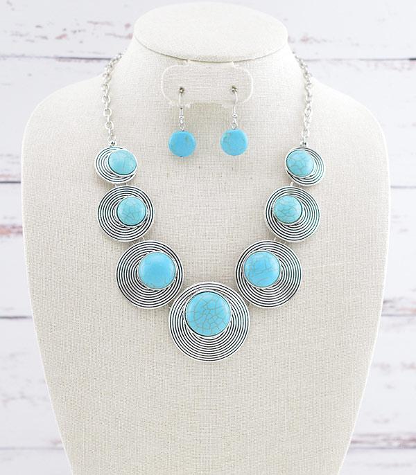 NECKLACES :: WESTERN TREND :: Wholesale Western Turquoise Semi Stone Necklace