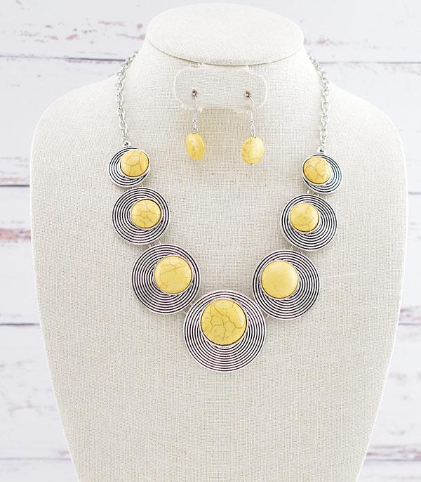New Arrival :: Wholesale Western Semi Stone Collar Necklace Set