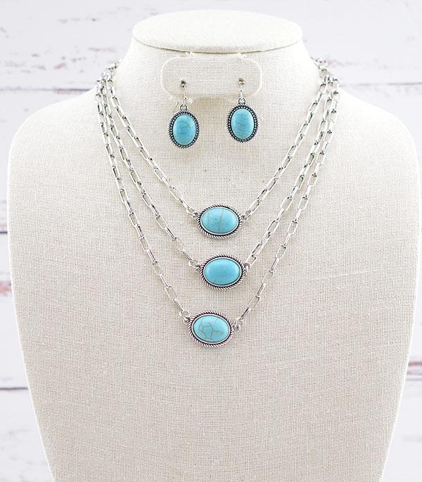New Arrival :: Wholesale Tipi Turquoise Layered Necklace Set