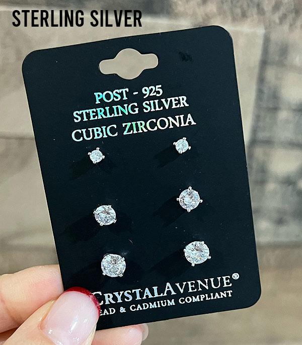 New Arrival :: Wholesale Sterling Silver Post CZ Stud Set